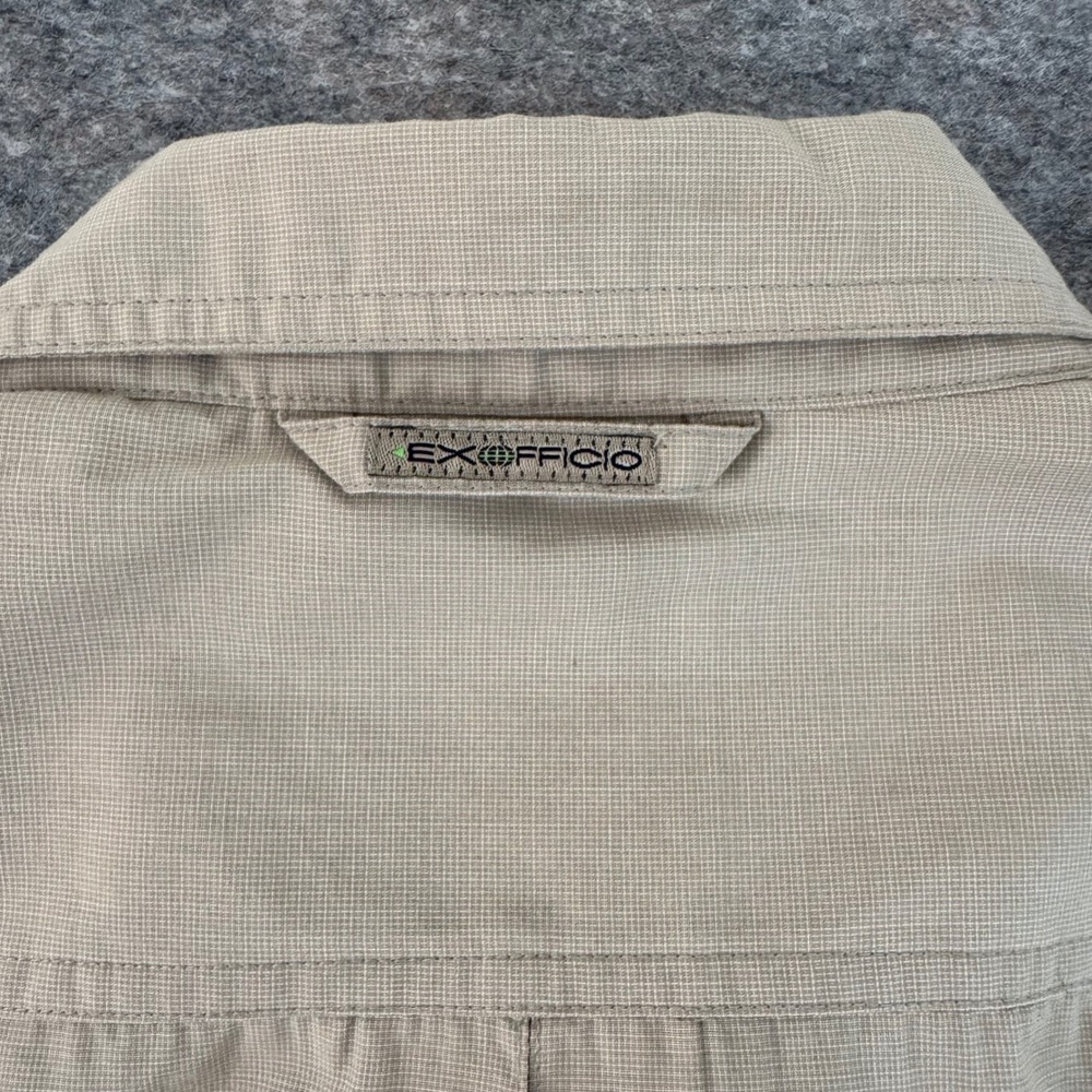 ExOfficio XL Khaki Insect Shield Ventilated Ripstop Mens Hiking Fishing Shirt - Picture 7 of 16